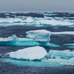 Cruising in the pack ice — Weddell Sea, Antarctica.