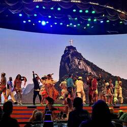 At times it was difficult to decide which to watch: the beautiful pictures or the dancers.