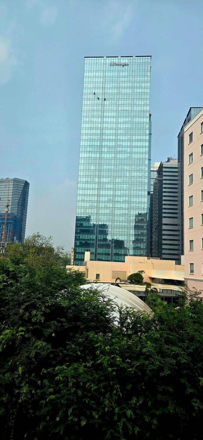 Those 3 dots upper left? Window washers. In case you think your job is hard!