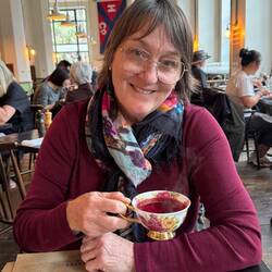 My excellent tea matches my shirt!!