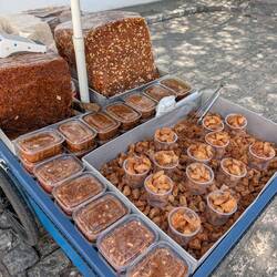 Sweet coconut and peanut confections