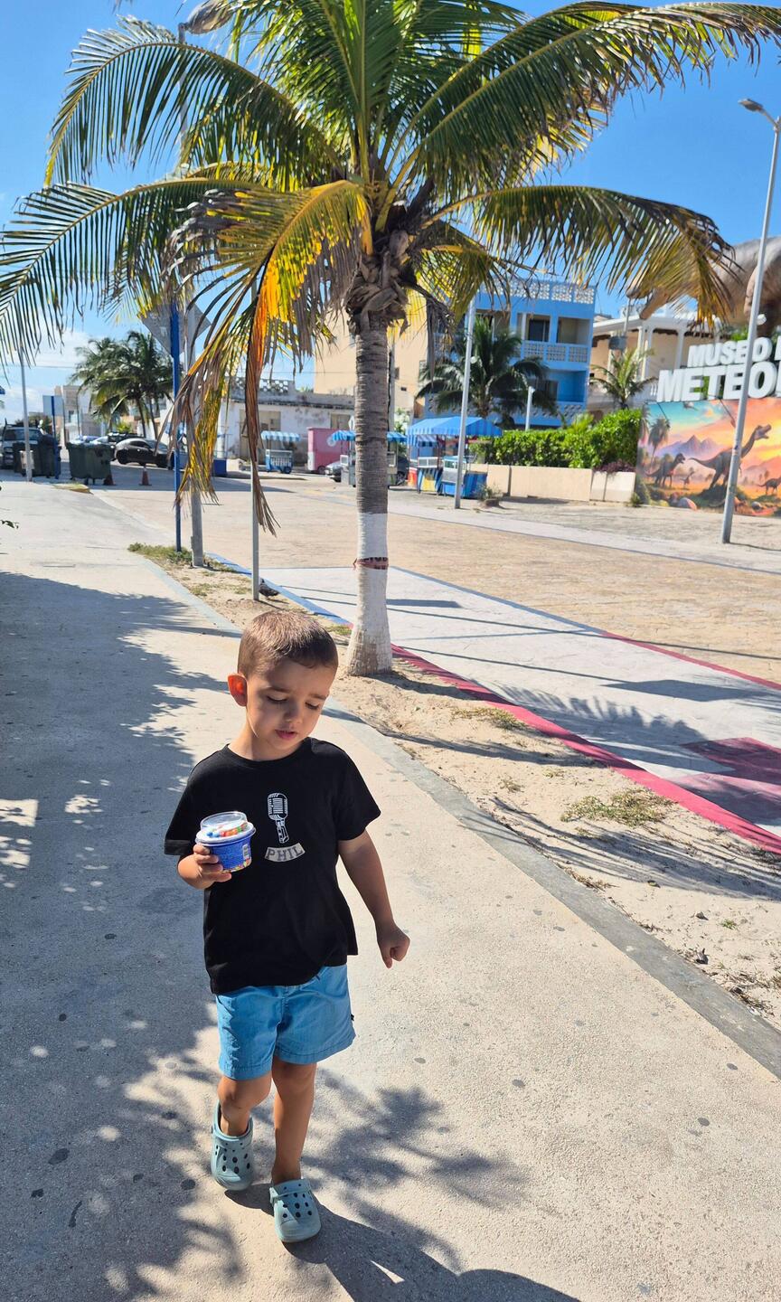Frühstück und Joghurt mit an den Strand