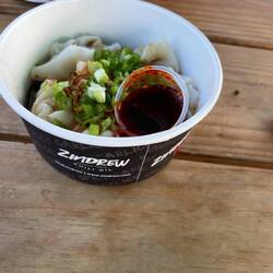 Wontons and chili oil and garlic noodles