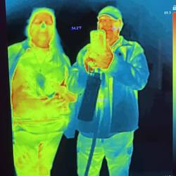Close up of Rosanne and I with the infrared camera