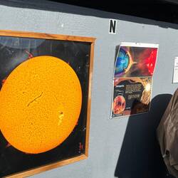 Looking thru the telescope, we are looking for those little flares around the sun's edge.