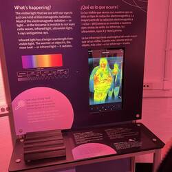 An infrared camera shows body heat.