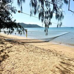 Horseshoe Bay, vor Würfelquallen geschützter Badebereich