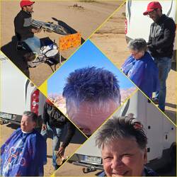 10:20h kam der Home-Barber mit dem Fahrrad ---》PUSCHEL ab