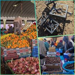 Früchte, Datteln, Nüsse und interessante Gasbrenner.