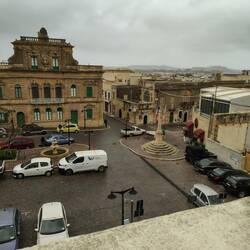 Gloomy skies from the balcony this morning