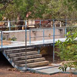 Empty swimming pool.