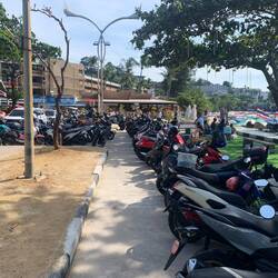 More motorbikes than parking spots.