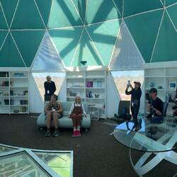 Panoramic view of the library.