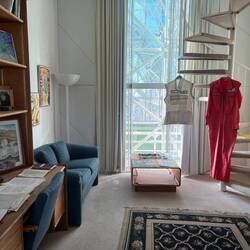 View of the living quarters. Bedroom is upstairs. There is a tv to the right out of view.