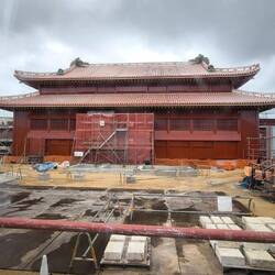 Die Baustelle des Palasts, der 2019 abgebrannt ist