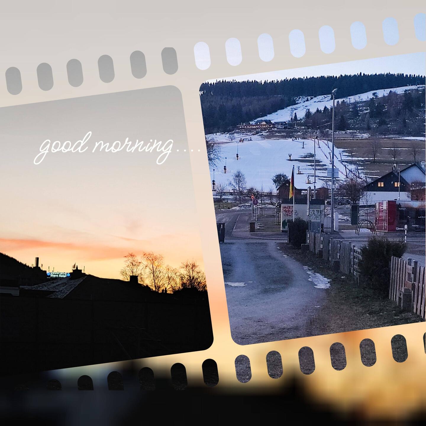 Sonnenaufgang an der Piste