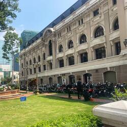 Like everywhere else, rows of motorbikes parked outside Opera House