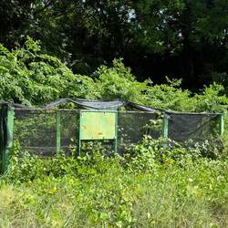 Strange enclosure on the foreshore. Derelict now. Scientific?