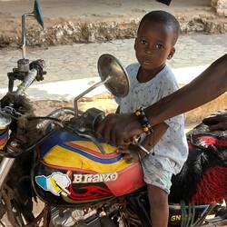 Someday when I am big, I'm going to be a "Hells Angel!"