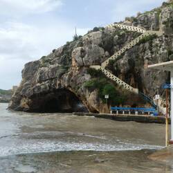 Xlendi, stairs to cliff top walk