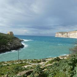 Xlendi Bay and watchtower