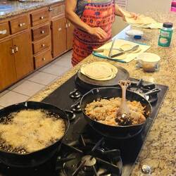 Ta made us delicious fish tacos for dinner!!