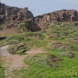 Hiking on coastal cliffs