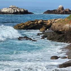 Coastline here is rugged