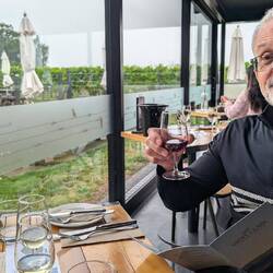 Jon enjoying his flight of wine!