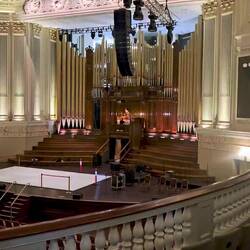 Auditorium inside the copper dome.