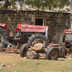 When the tractor breaks down it is often used for spare oarts