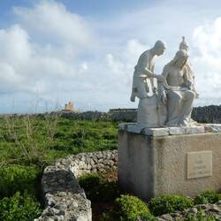 One of the statues on the Stations of the Cross walk