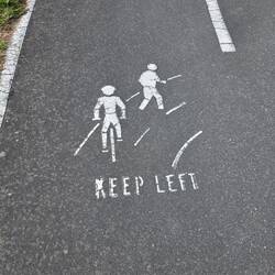 Getting used to riding on the left!