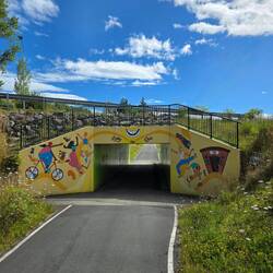 Artful underpass on the cycle trail