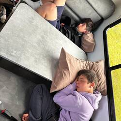 Die Jungs holten noch ihren Schlaf nach...