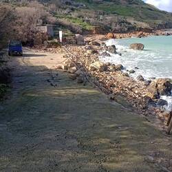 San Blas Bay, storm damage to the railing and embankment