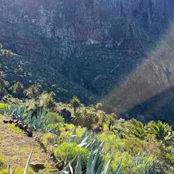 Beginn der Masca-Schlucht. Beliebter Wanderweg zum Meer durch den Vulkankrater.