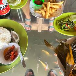 Wenn man Fisch über Fischen ist und dabei diese durch durch den Glastisch sehen und füttern kann