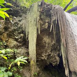 Stalactites under the waterfall