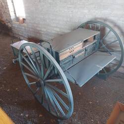 Die Lafette mit Munition dafür.