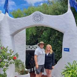 Nick & Shawn (w/ Mark in background) @ entrance to Casa Pueblo.