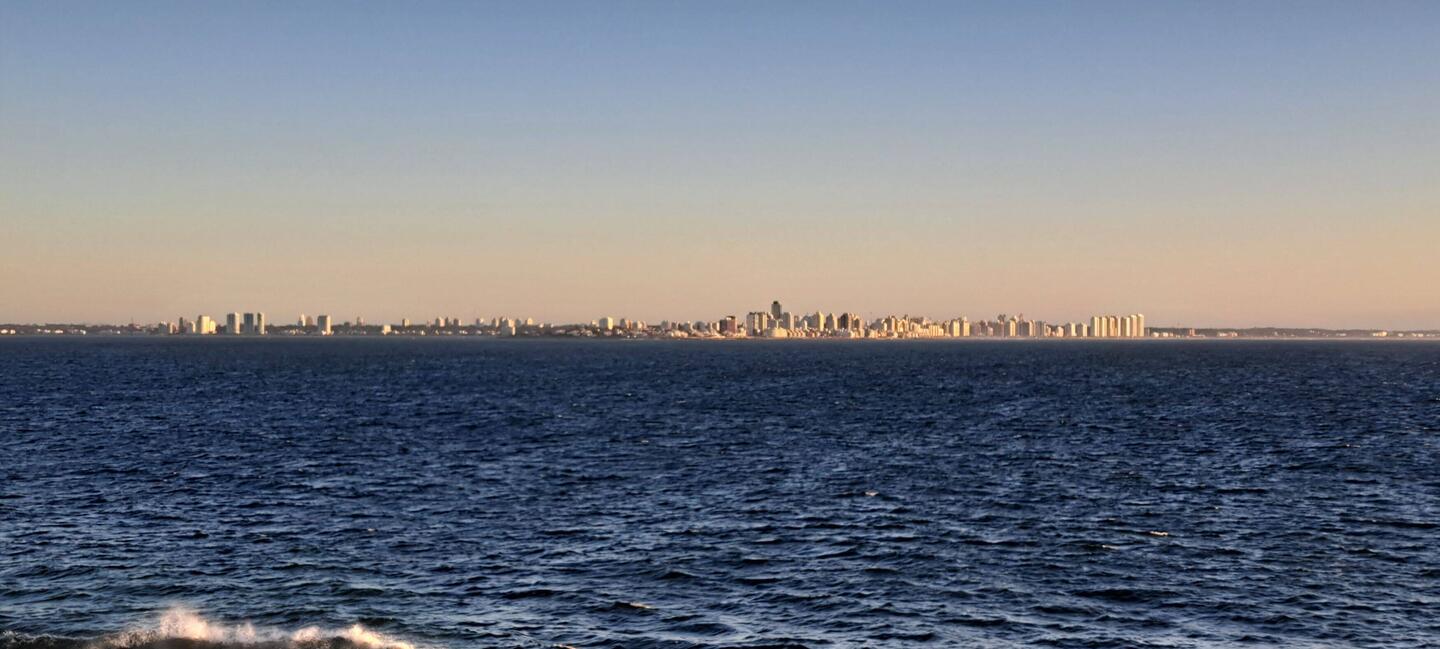 View of Punta del Este as we're approaching it from the water.