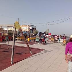Jensen's Lookout over Mellieha. Playground for the kids, bar and cafe for the adults