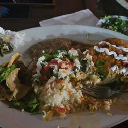 Dinner...chile relleno & cheese enchiladas