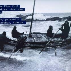 Shackleton and 5 men set off from Elephant Island to seek help (Tennessee's presentation).