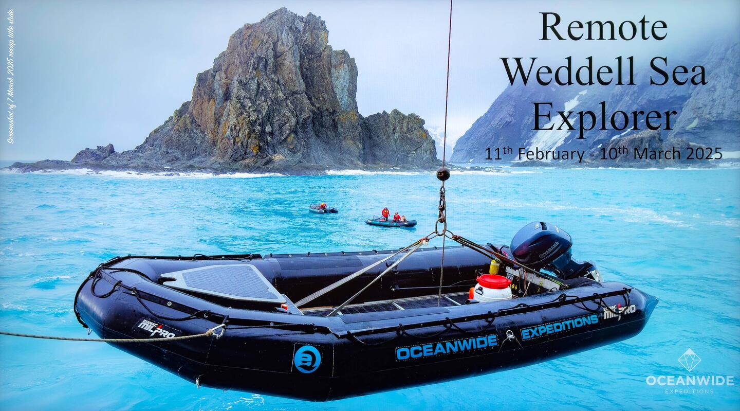 Bringing the zodiacs aboard one last time on this expedition — Elephant Island.