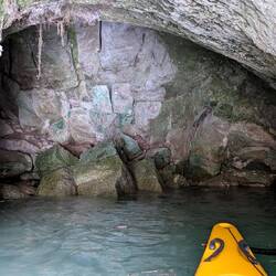 Caves were everywhere so we kayaked into one