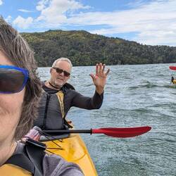 We're in a calm bay so I took a picture. Conditions were much rougher around the corner.