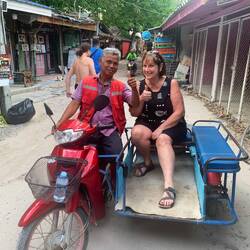 We went out to dinner in a nearby village, aided by our friendly driver.