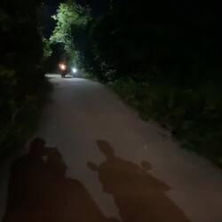 Our scooter ride home after night out in the town.